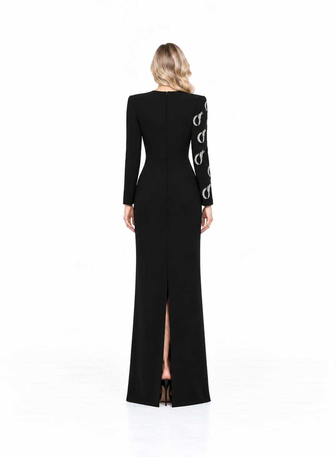 Embellished Paisley Long Sleeve Maxi Dress – Noirelle
