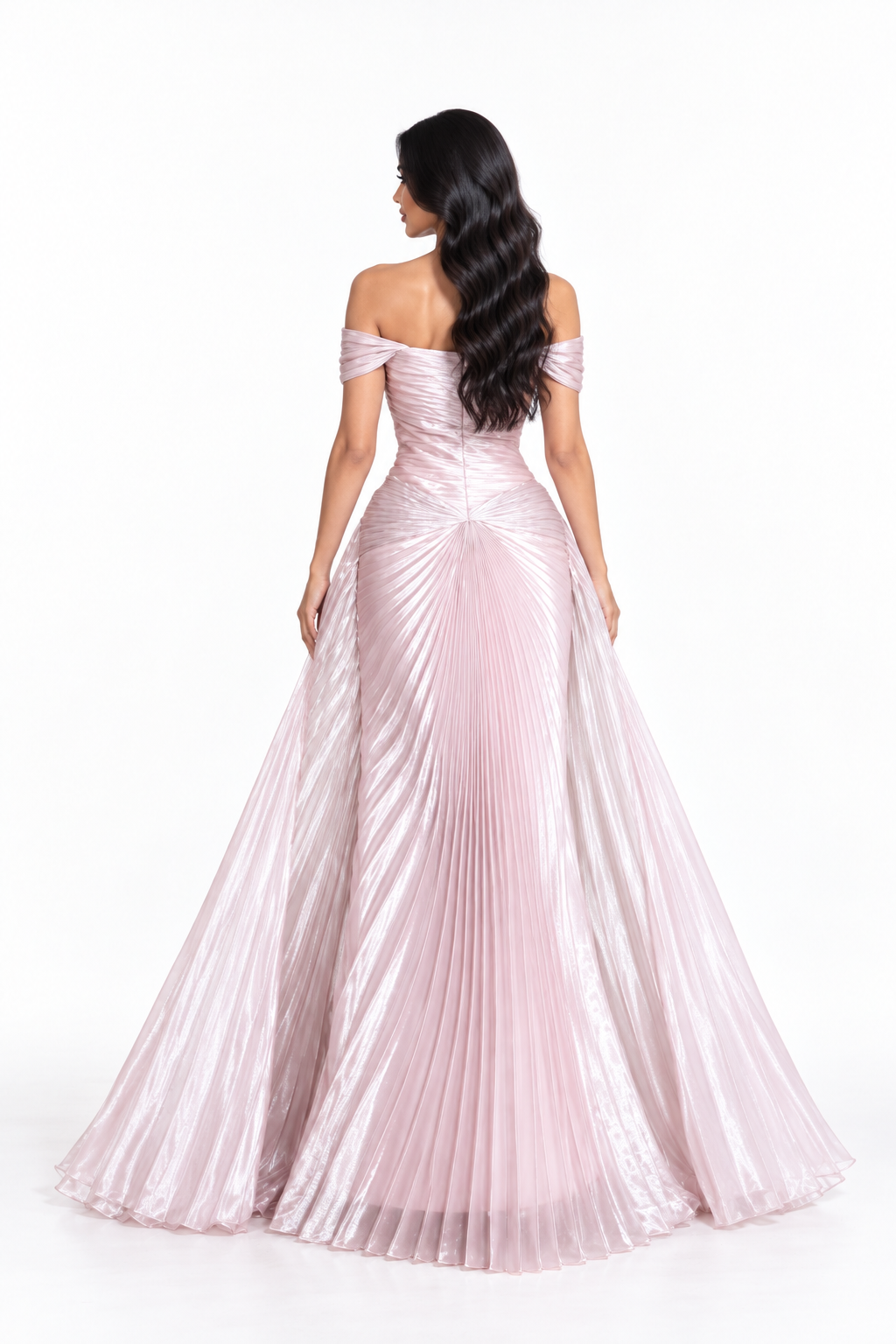 Pleated Off-Shoulder Draped - Pearl