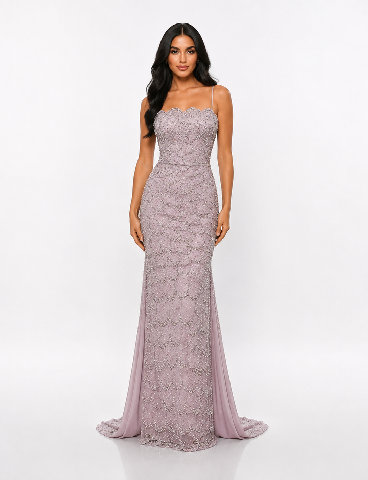 Crystal Beaded Mermaid Maxi Dress – SILVARA