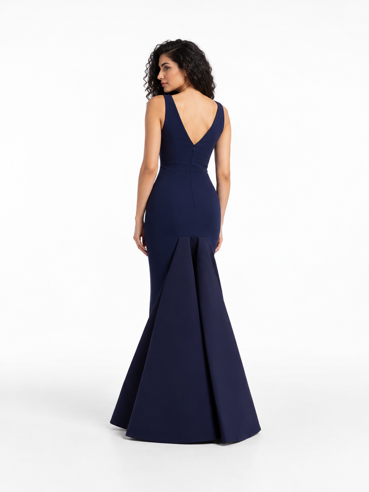 Embellished Shoulder Column Evening Gown - Regalia