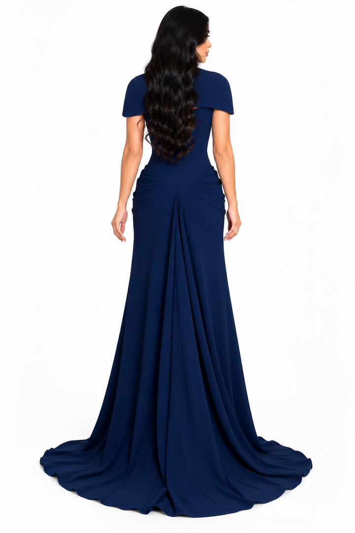 Embellished Cape Neck Wide Leg Jumpsuit – Sapphira