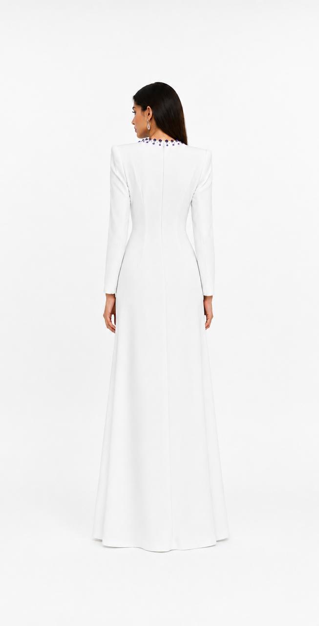 Ivory Embellished Twist Maxi Dress – CELESTIA