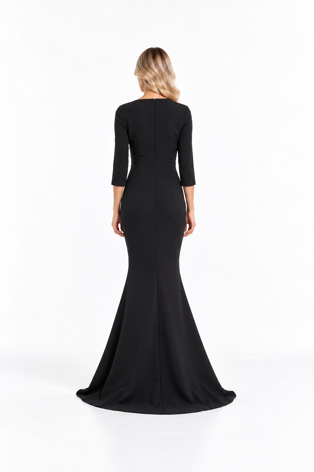 Black Asymmetric Draped Mermaid Maxi Dress - Marcella