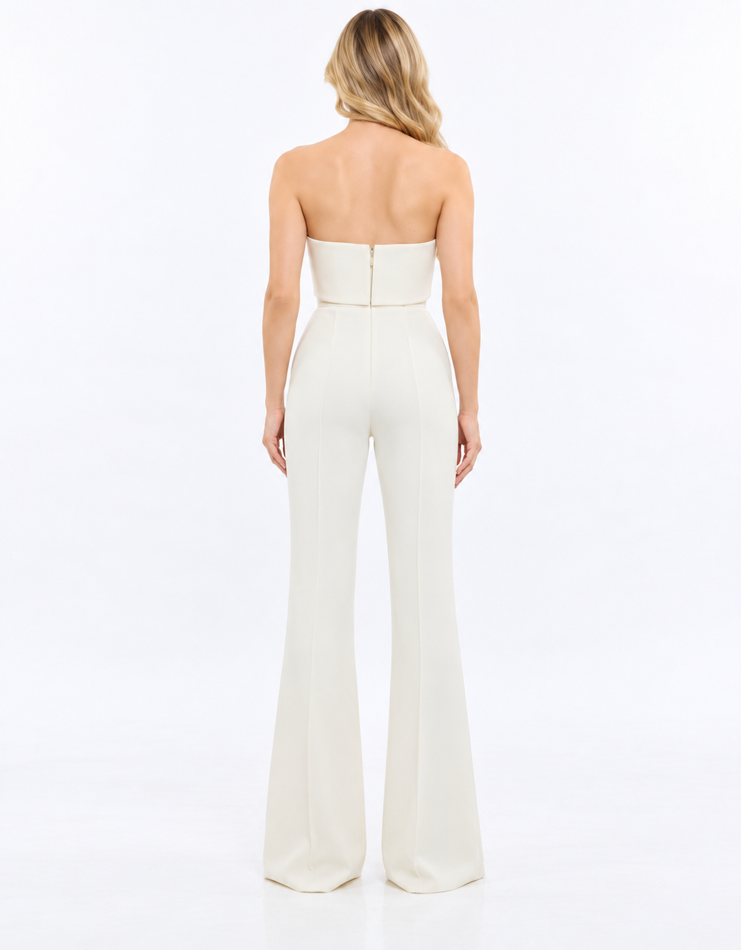Strapless Ruffle Wide Leg Jumpsuit – Elowra
