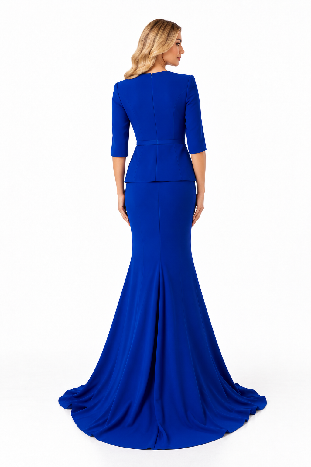 Embellished Peplum Long Sleeve Maxi Dress – Celestra