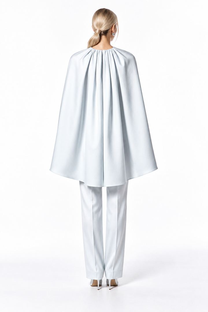 Gathered Cape Sleeve Satin Top – Seraphine
