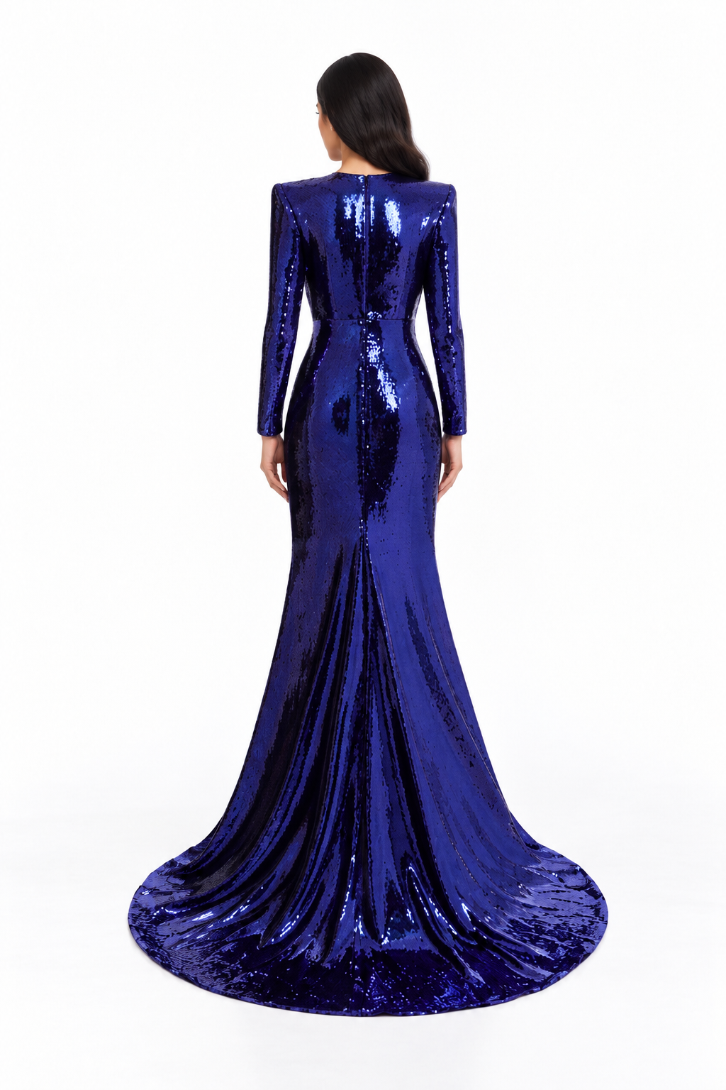 Sequin Structured Shoulder Mermaid Maxi Dress – Virella
