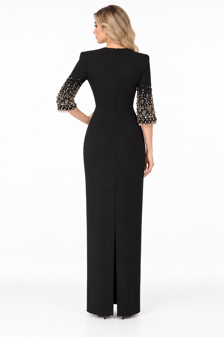 Embellished Sleeve Gown - Veloura