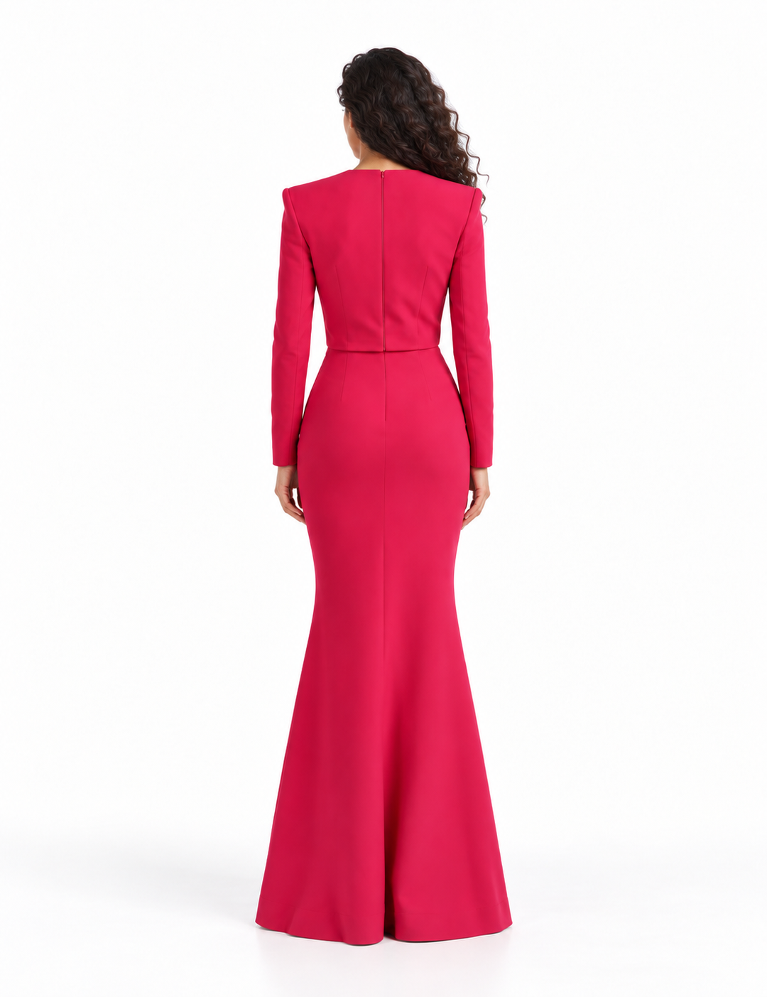 Structured Bolero Mermaid Evening Gown - Fuchsiaire
