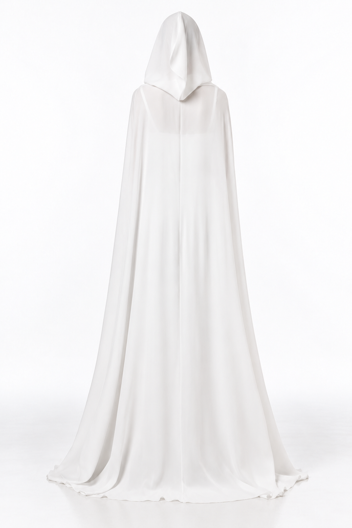 Hooded Cape Ruched Evening Gown - Seraphine