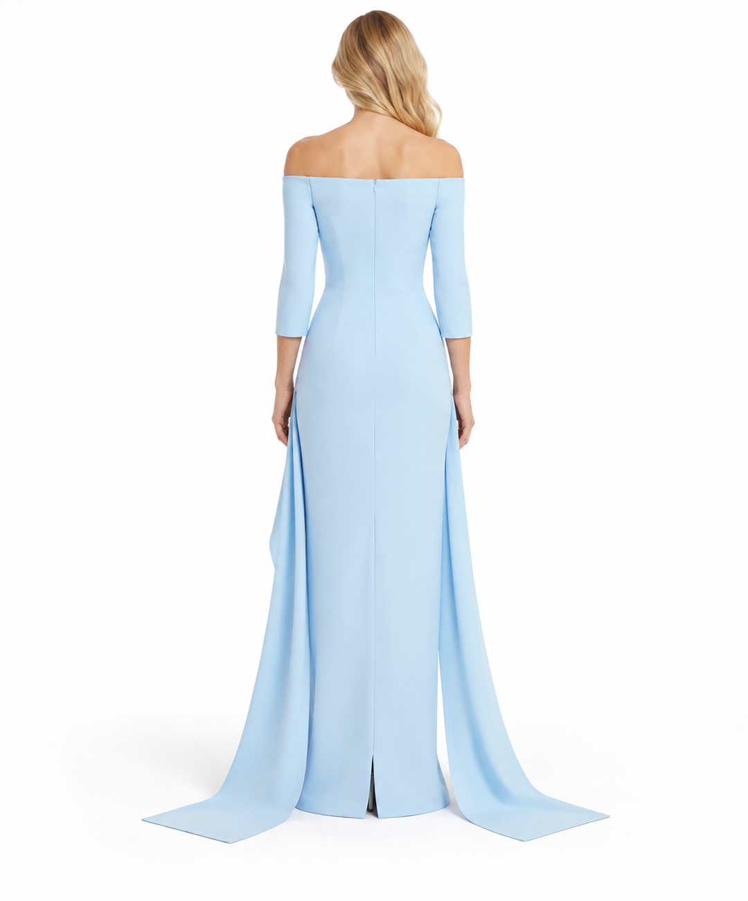 Off-Shoulder Sculptural Draped Evening Gown - Celestara