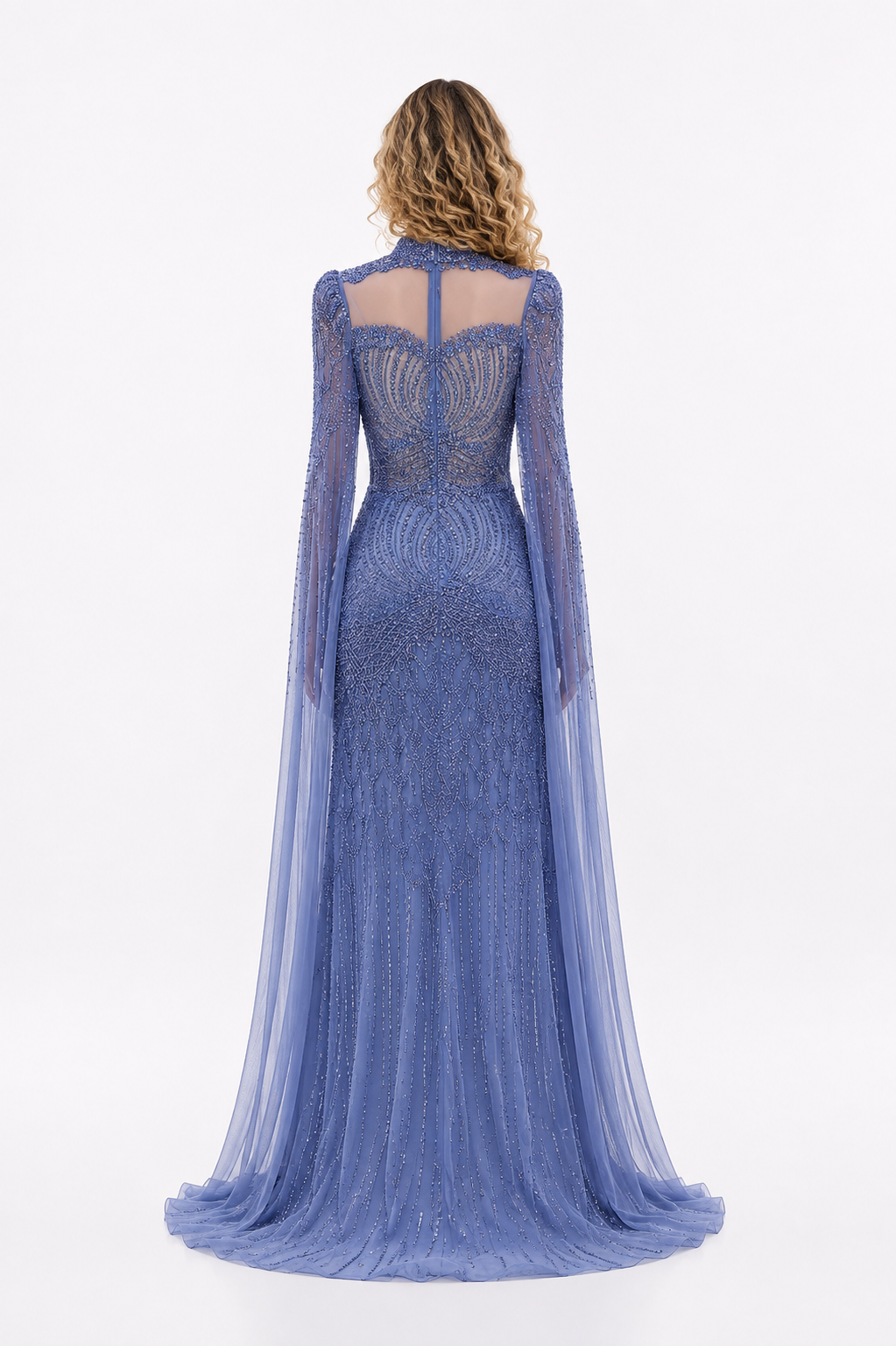 Crystal Embellished High-Neck Gown – SAGEA
