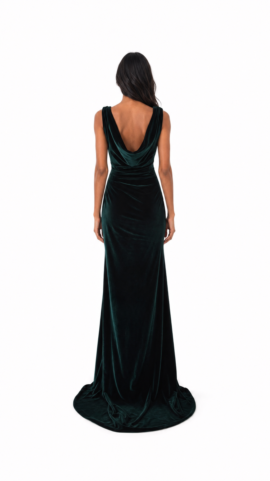 Velvet Cowl Neck Slit Maxi Dress – EMERALIS