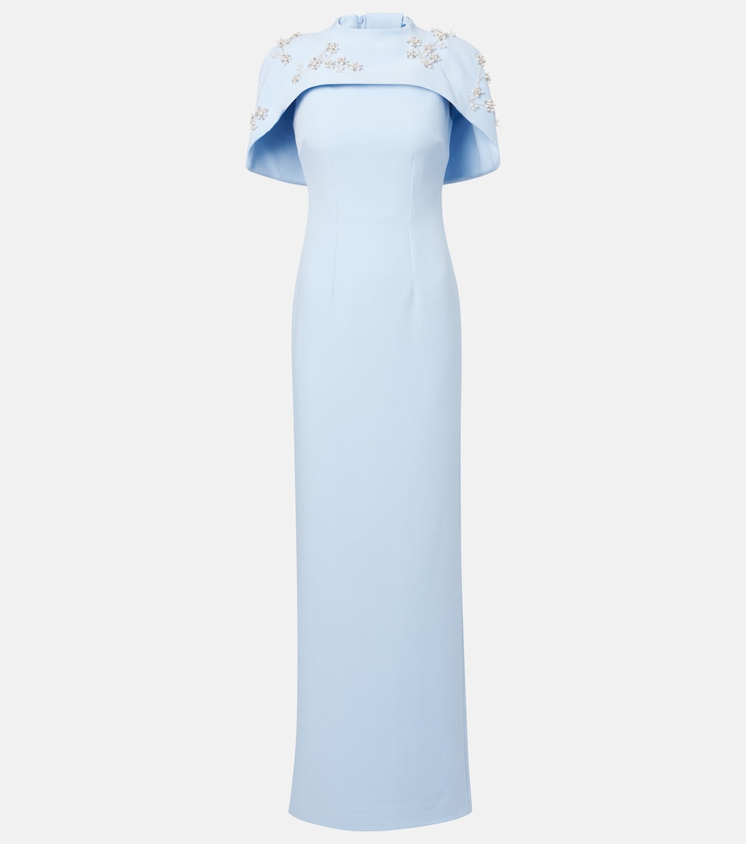 Embellished cape gown with straight silhouette – SKYLA