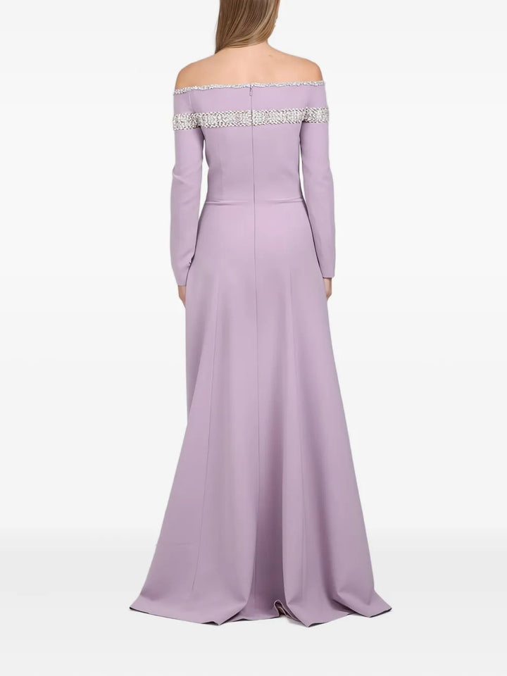 off-shoulder gown with embellished neckline – AURELIA