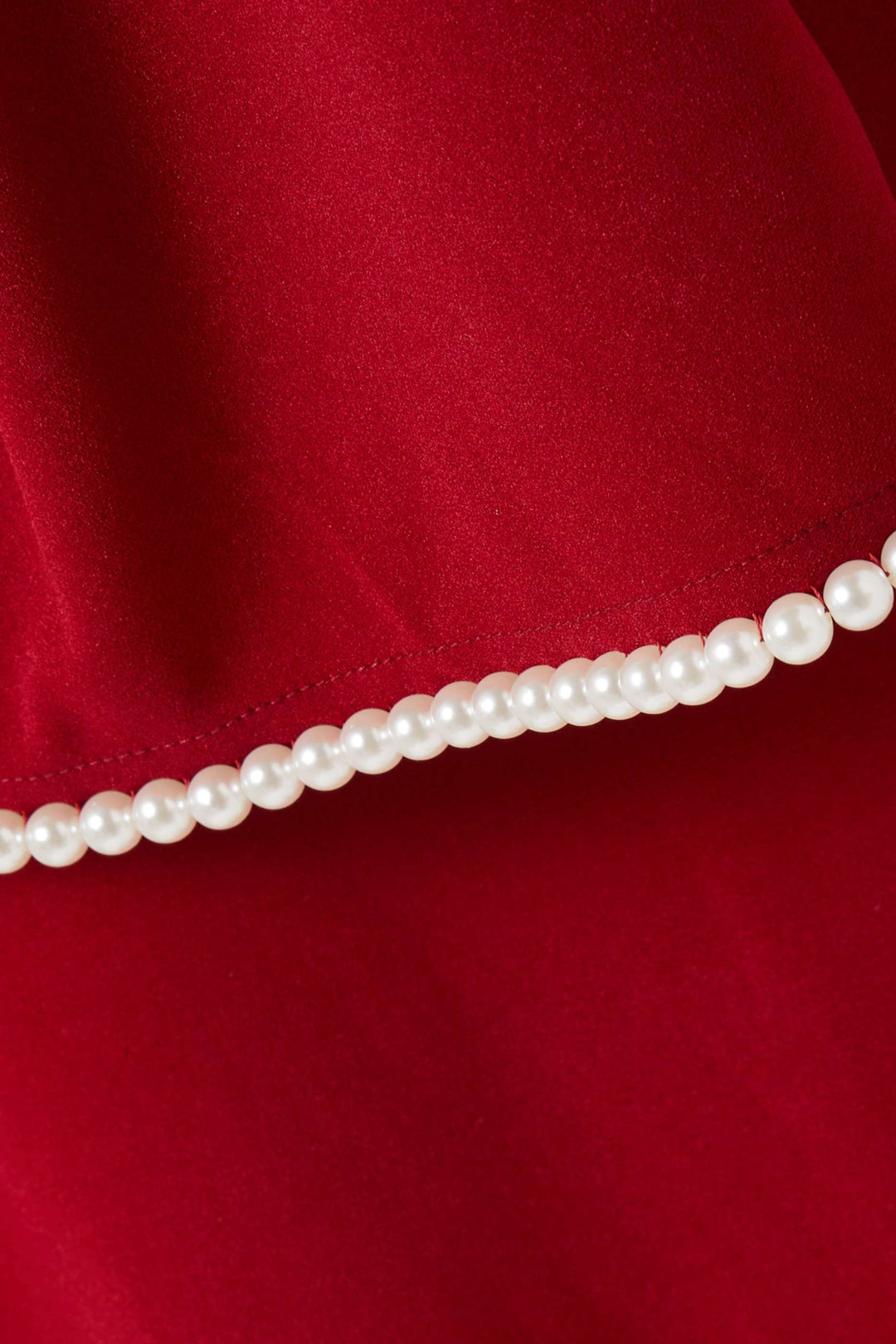 long-sleeve gown with pearl-trimmed flared cuffs – OPHELIA