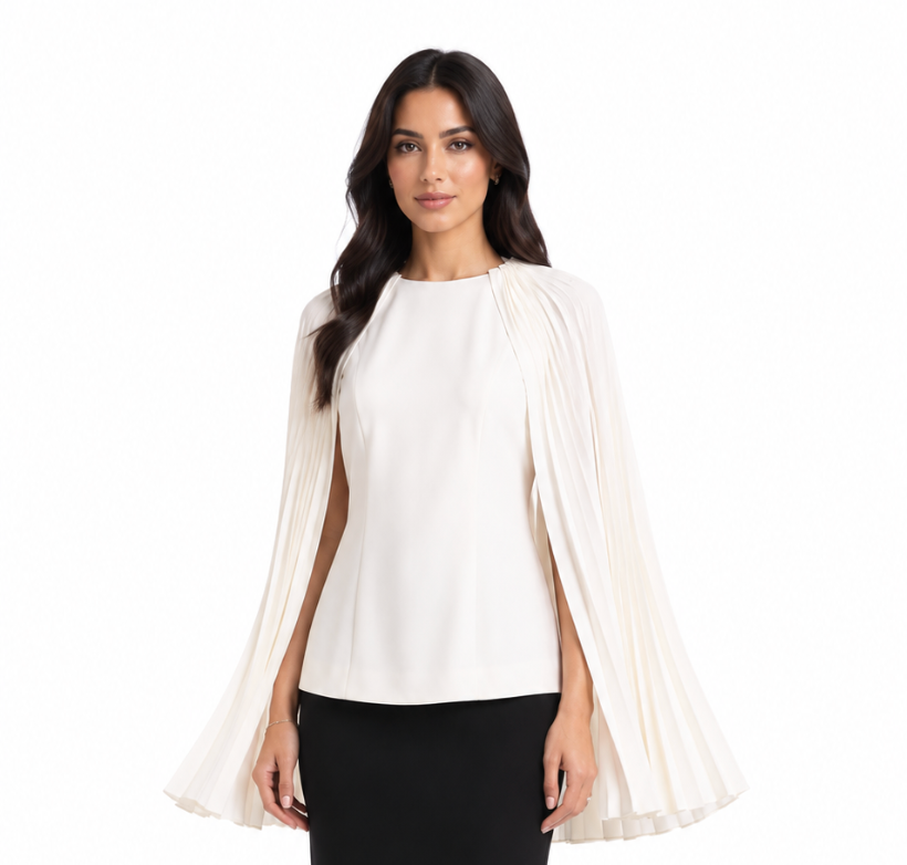 Pleated Cape Sleeve Blouse – ELIORA