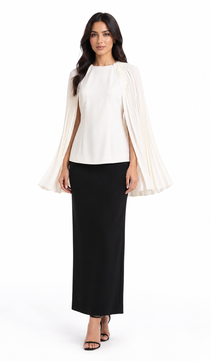 Pleated Cape Sleeve Blouse – ELIORA