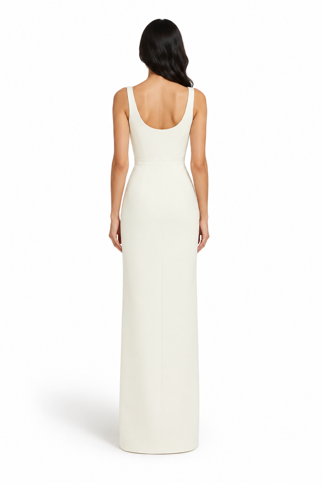 Ivory Sleeveless Scoop Neck Maxi Dress - Pearl