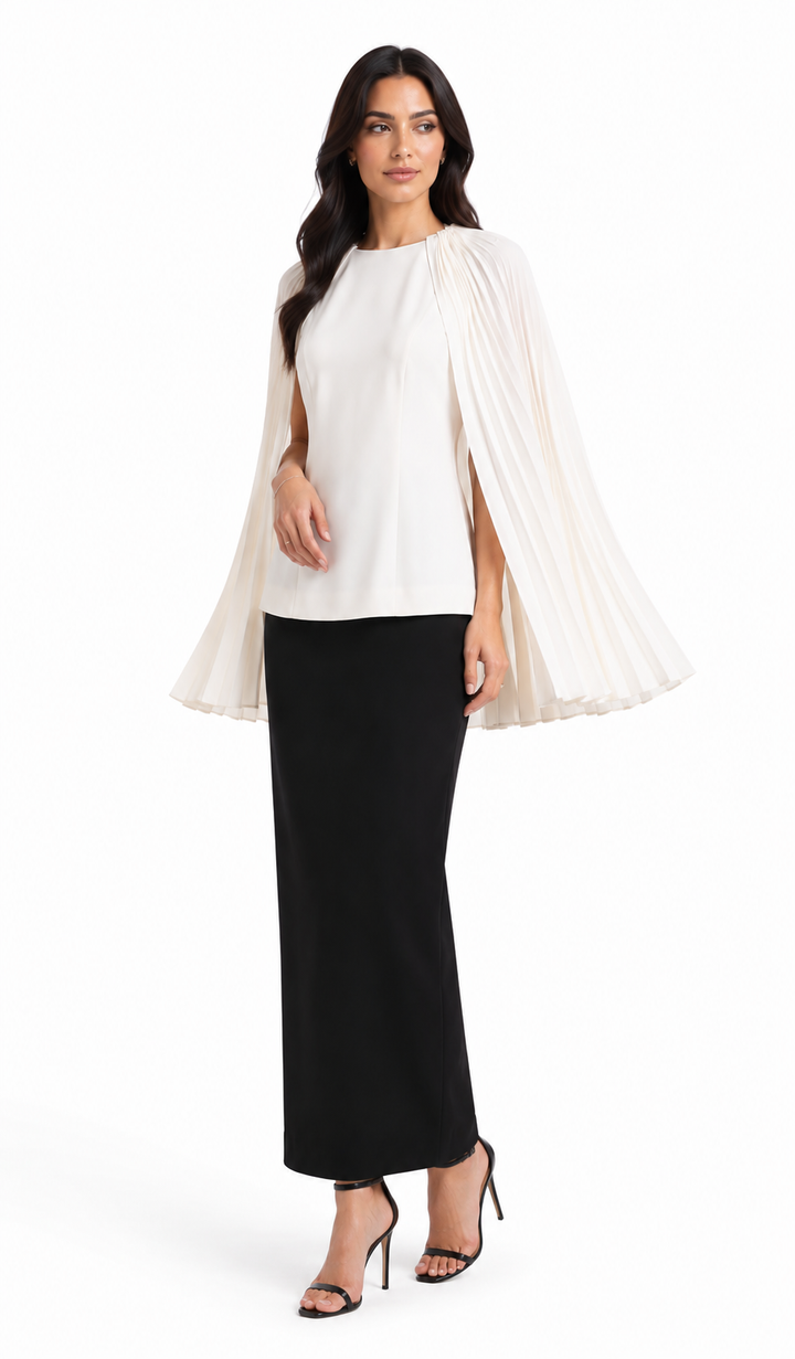 Pleated Cape Sleeve Blouse – ELIORA