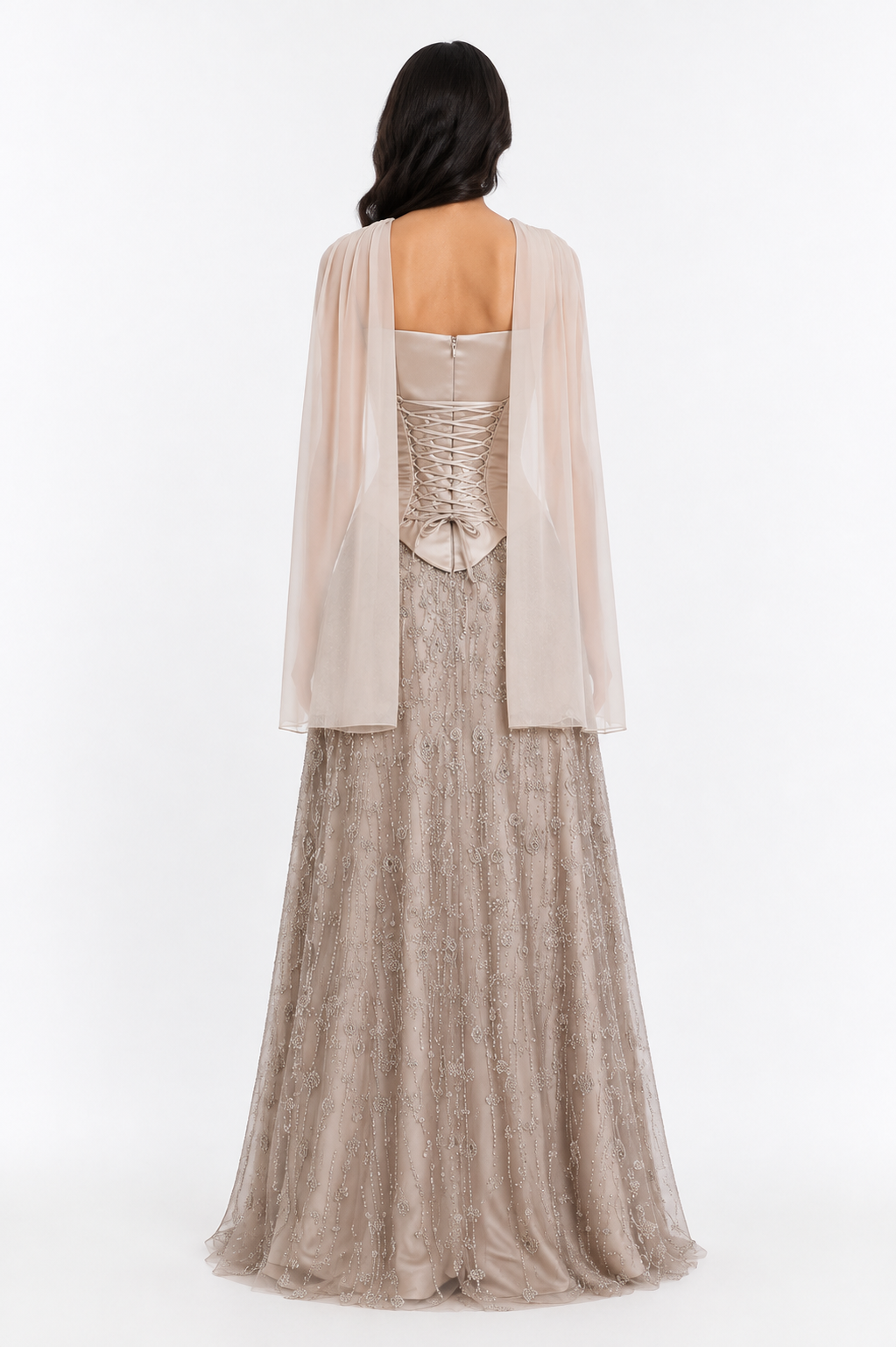 Crystal Draped Evening Gown – MINTELLE