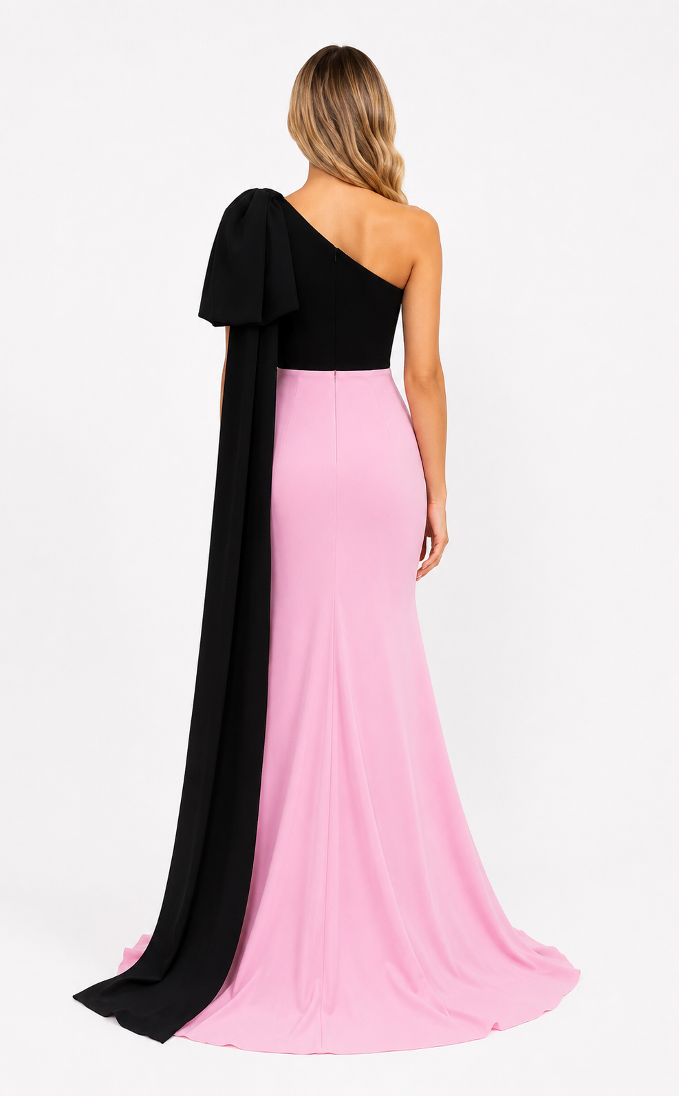 Two-Tone One-Shoulder Mermaid Dress – Roselle
