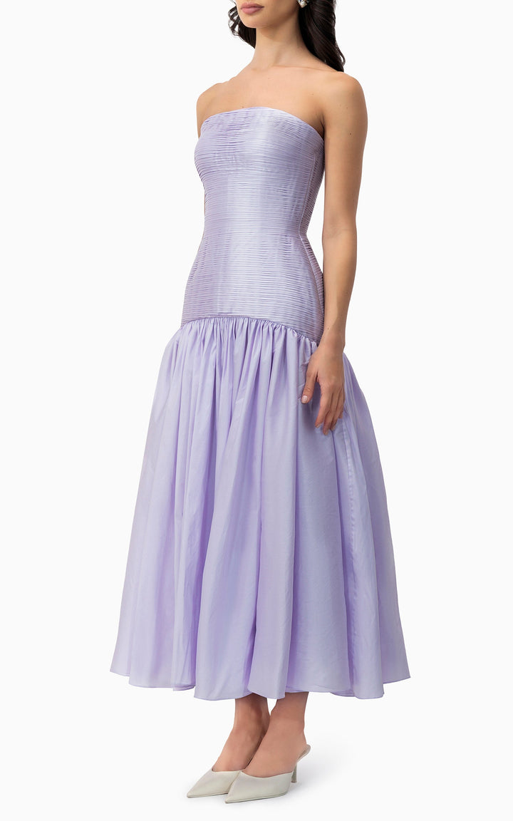 فستان ميدي مكشكش مع عباءة صغيرة متناسقة – مايلا