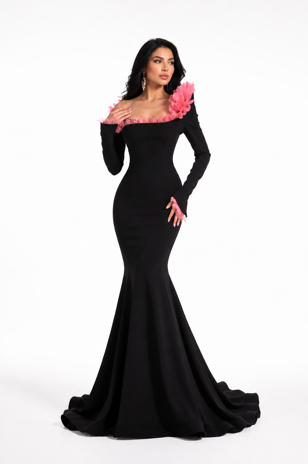 Black Floral Mermaid Maxi Dress – ROSABELLE