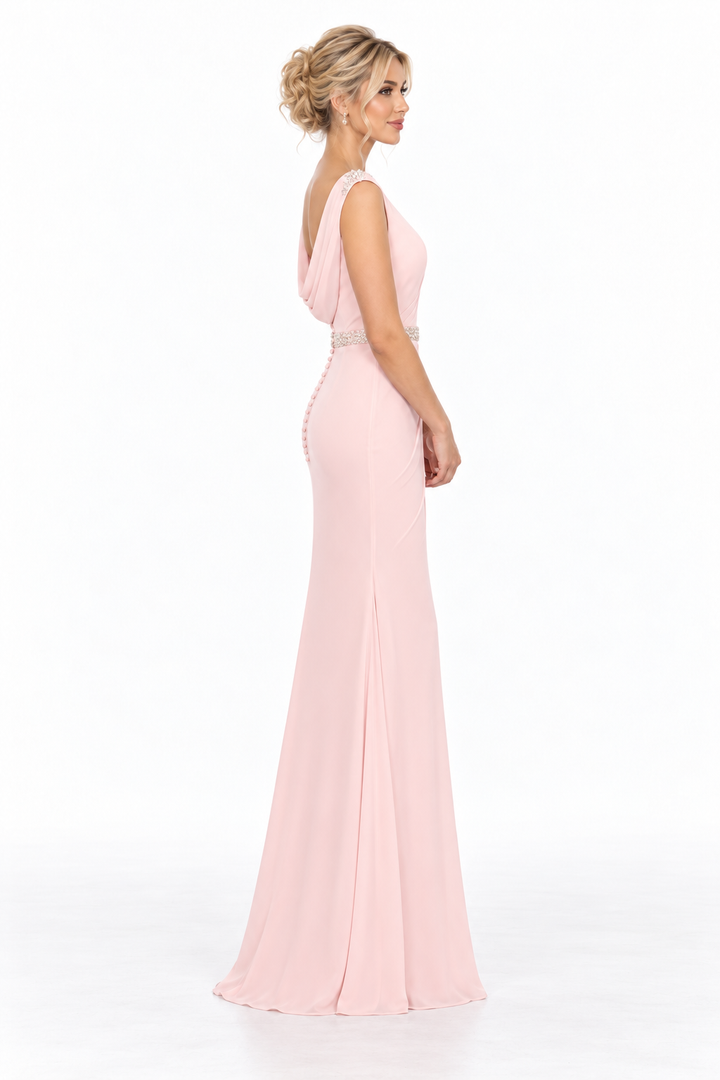Embellished Waist Sleeveless Fishtail Maxi Dress – Roselle