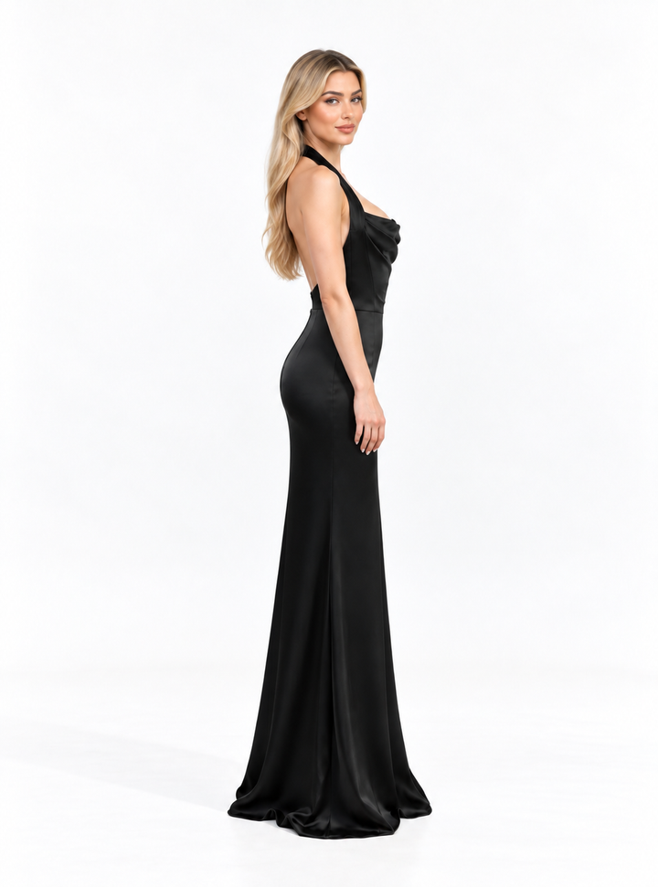 Draped Halter Gown - LAVINIA