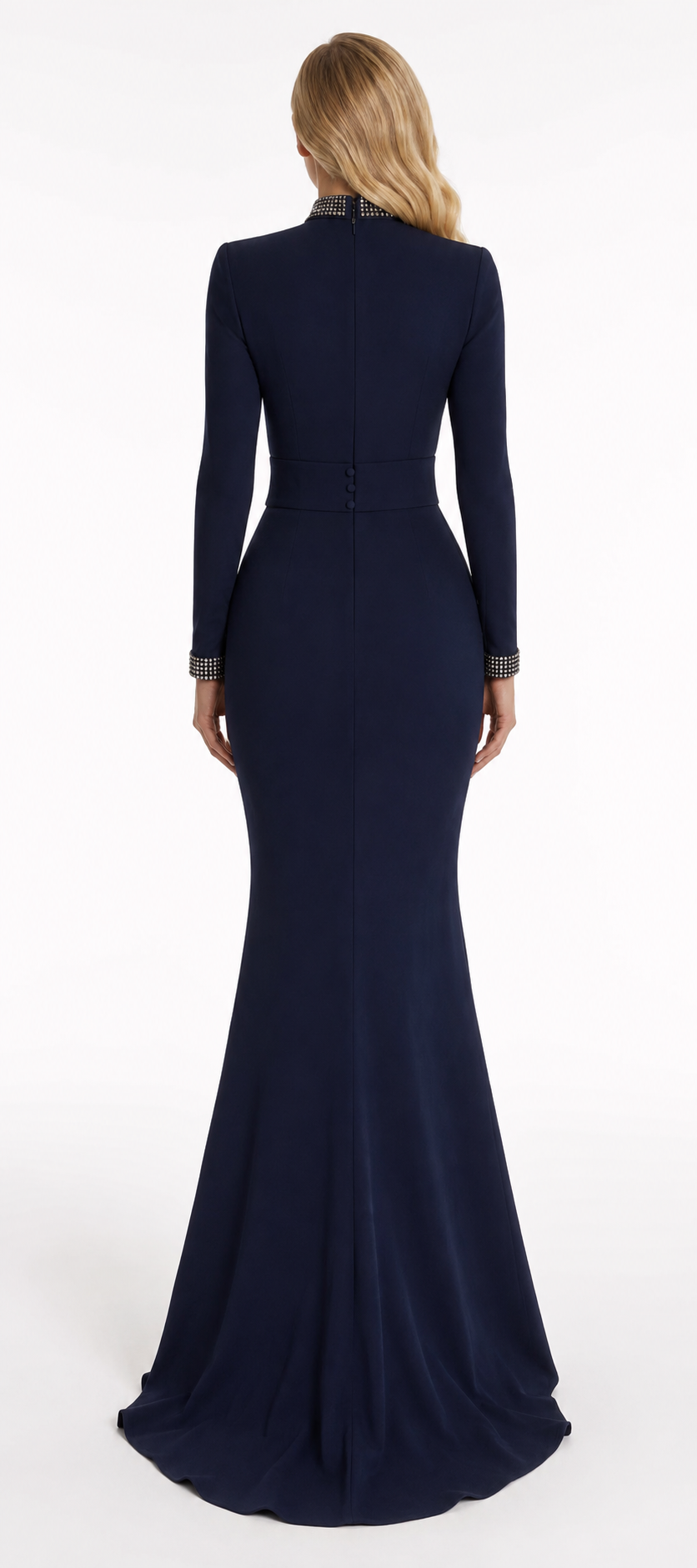 Crystal Neck Cutout Mermaid Maxi Dress – CELESTIA