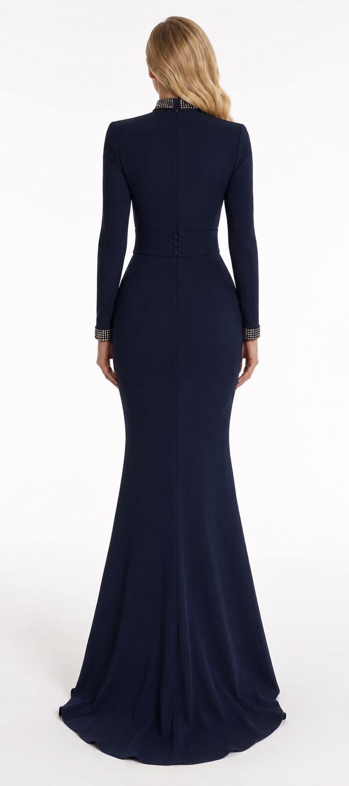Crystal Neck Cutout Mermaid Maxi Dress – CELESTIA