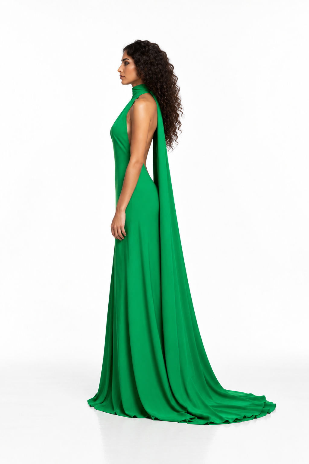 Halter Keyhole Evening Gown - Emeraldis