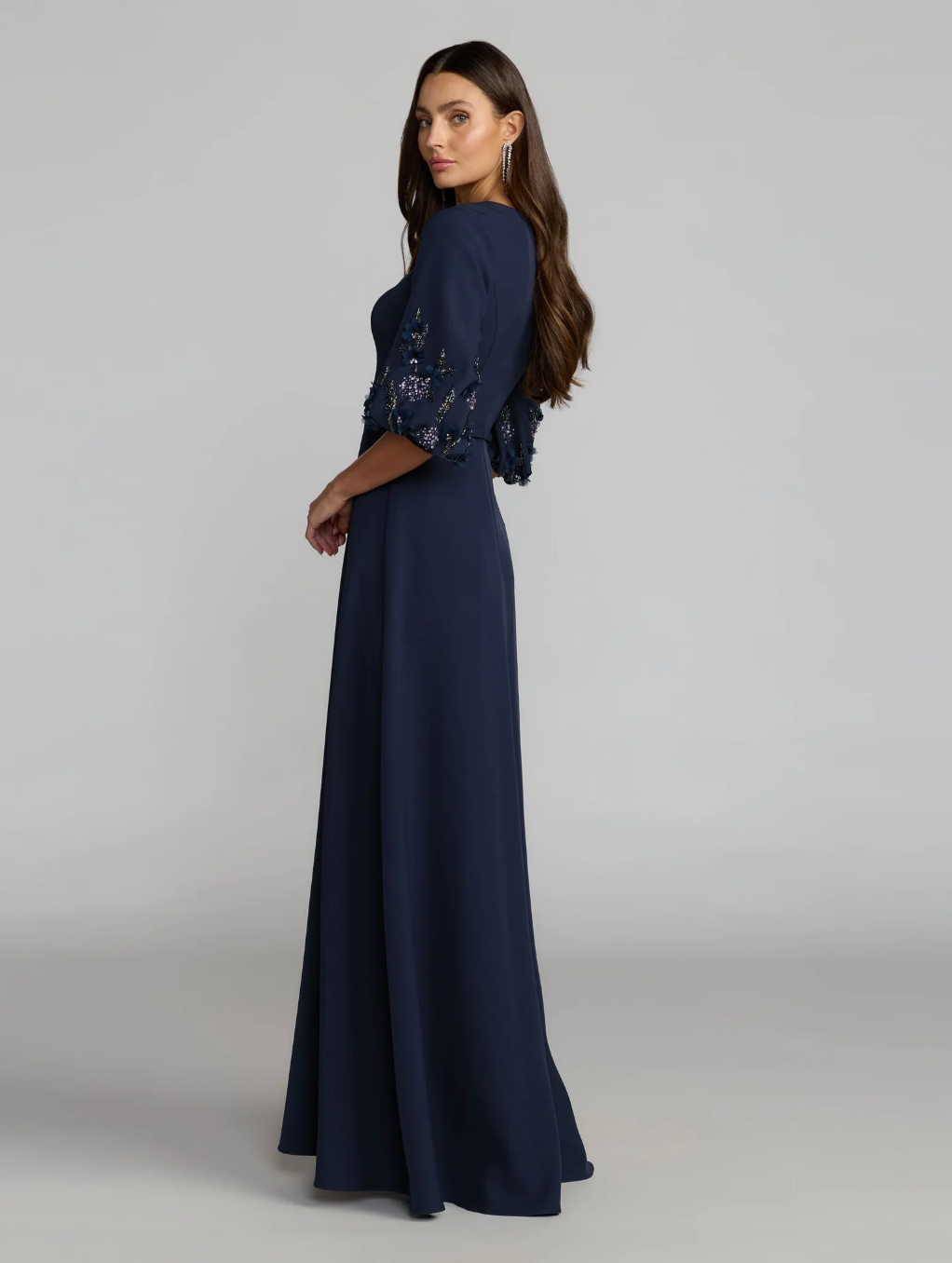Embellished Puff Sleeve Maxi Dress - Arabella