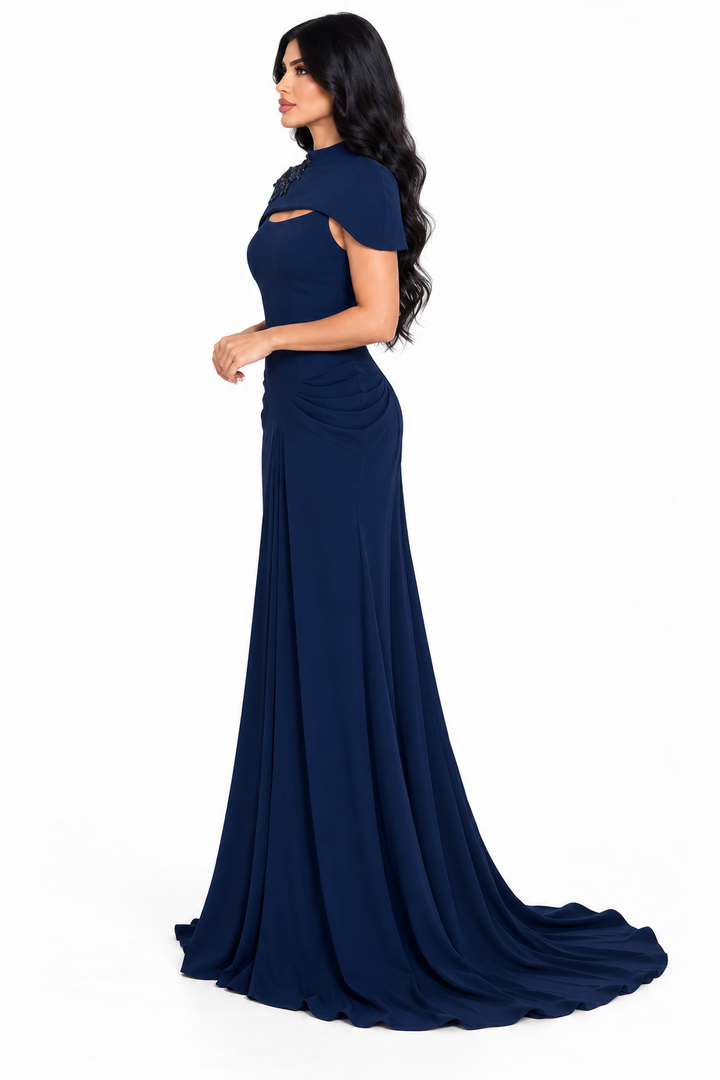 Embellished Cape Neck Wide Leg Jumpsuit – Sapphira
