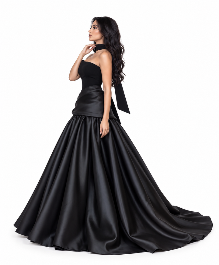 Asymmetric Satin Ball Evening - Veloura