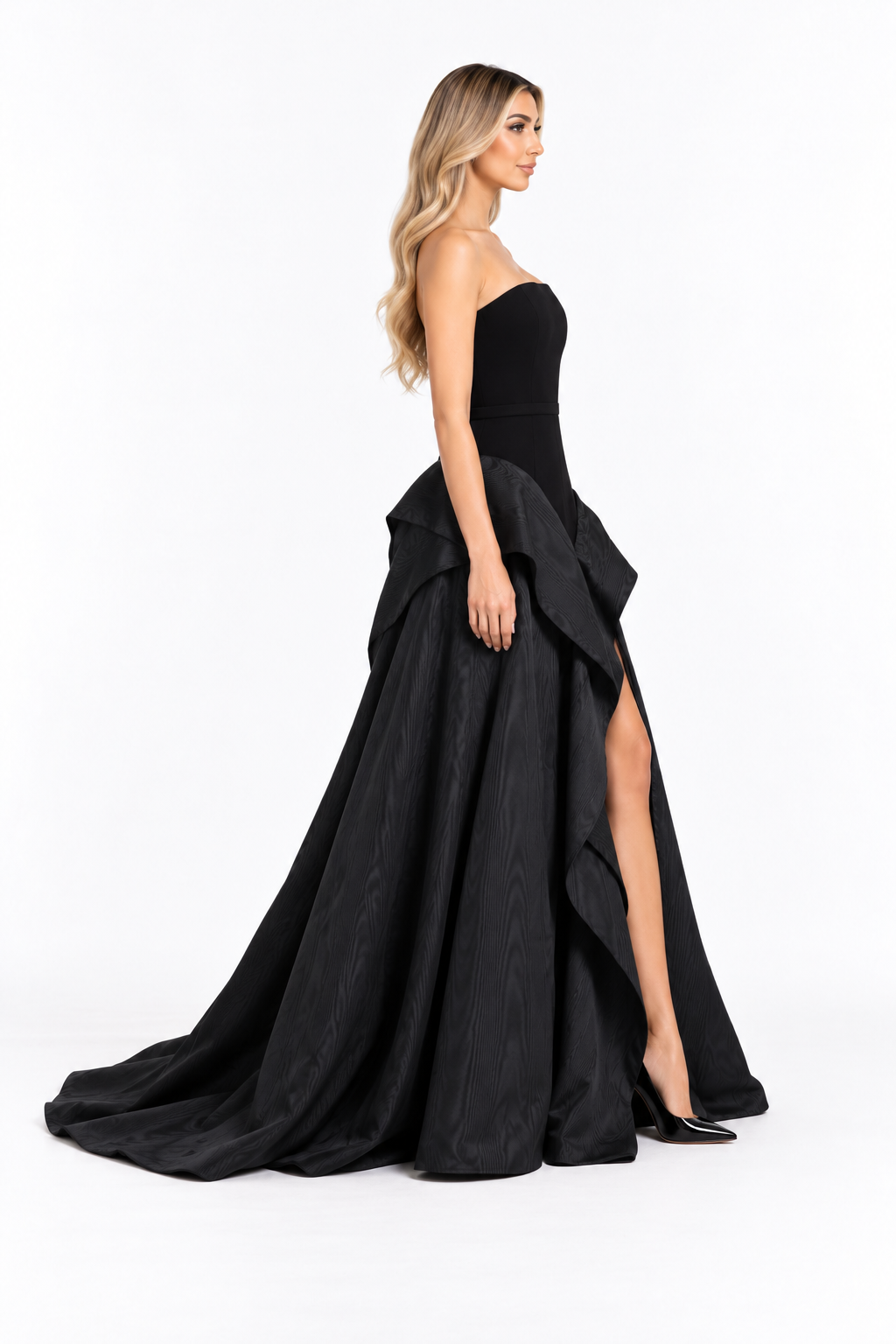 Ruffled Strapless Gown - Virelle