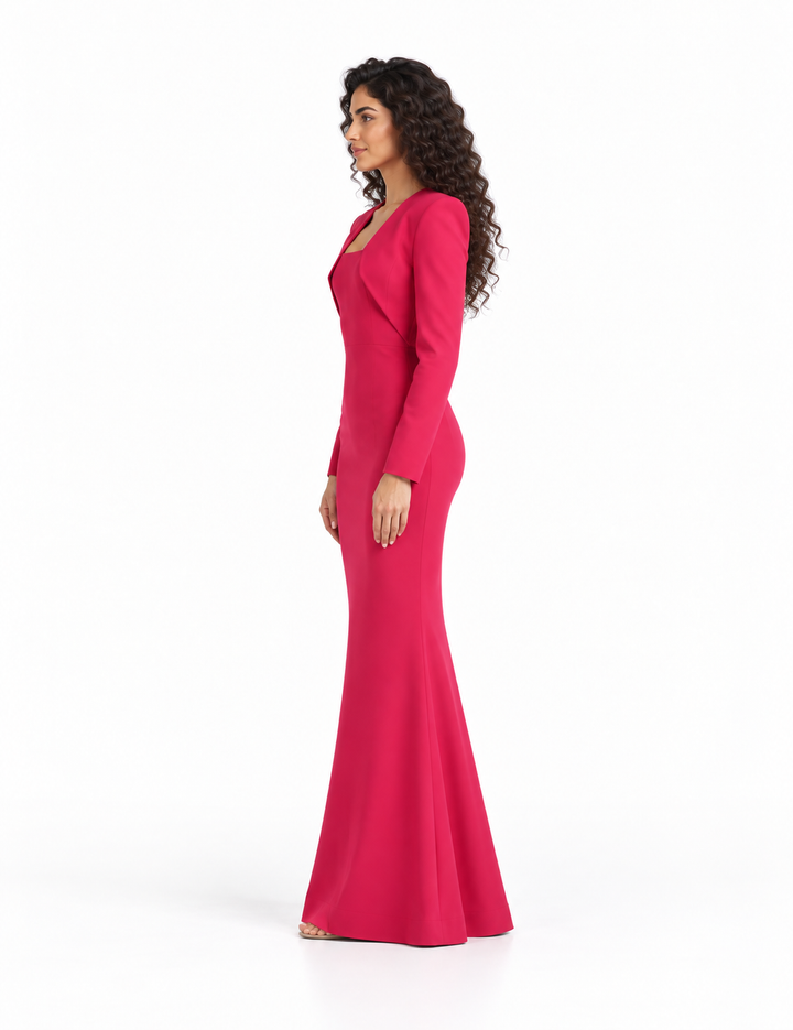 Structured Bolero Mermaid Evening Gown - Fuchsiaire