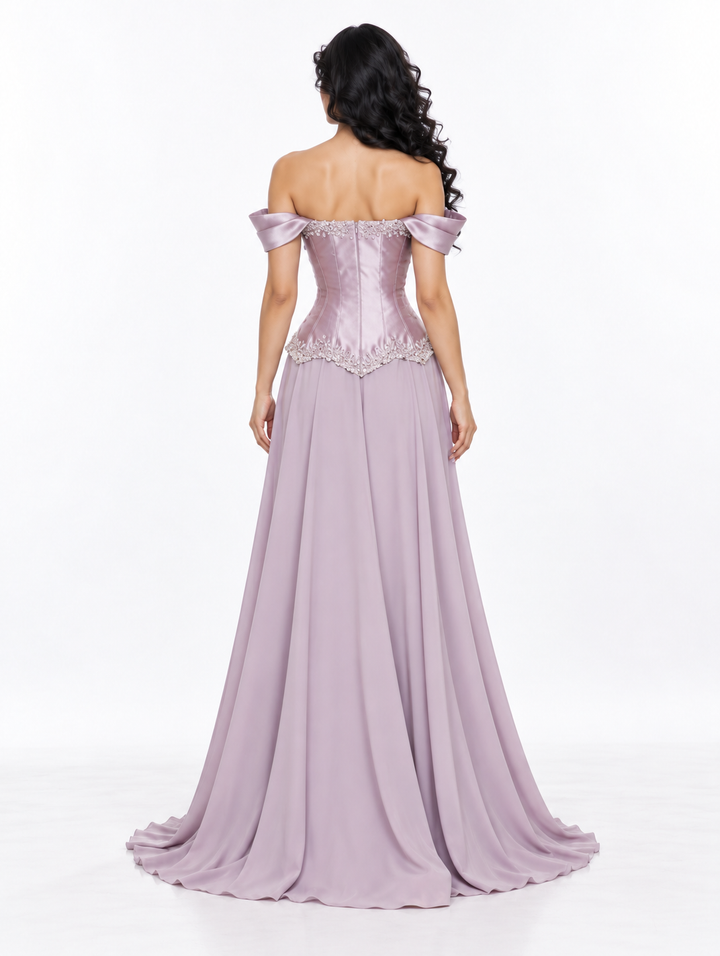 Off-Shoulder Corset Evening - Lavendria