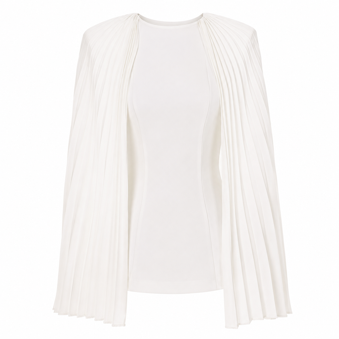 Pleated Cape Sleeve Blouse – ELIORA