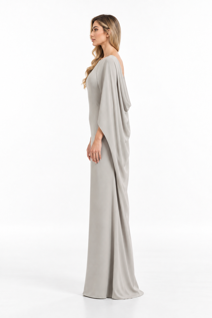 Cape Sleeve Column Maxi Dress – Serelle