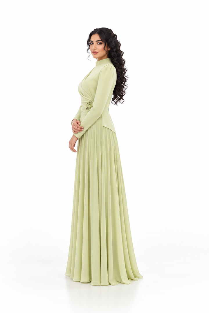 Draped Waist Pleated Evening - Seraphine