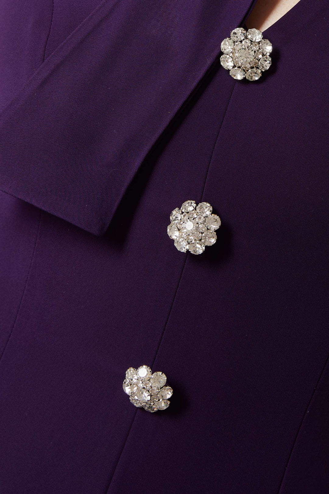 draped neckline gown with jeweled buttons – IVORY