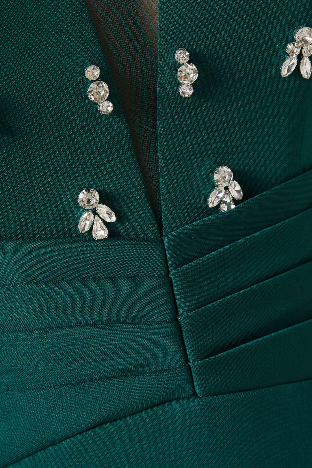 Embellished V-neck cape gown with fitted waist – EMERALDIA