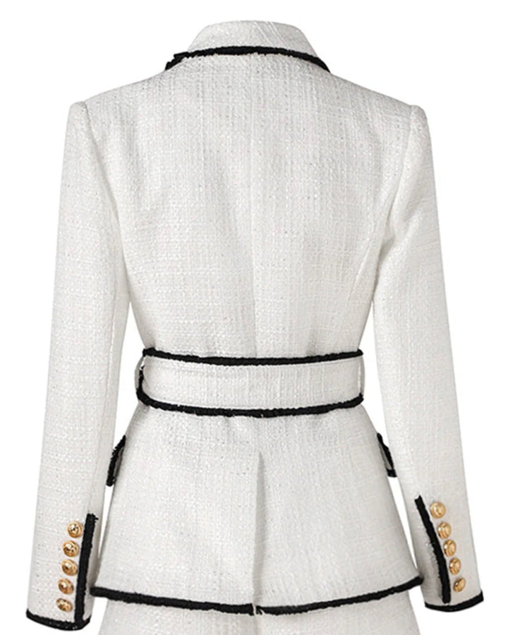 Geplooide top met uitlopende mouwen en maxi-rok set met tailleband – Rosiny 