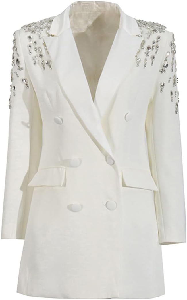 بليزر مزدوج الصدر مع أكتاف مزينة - بونورا