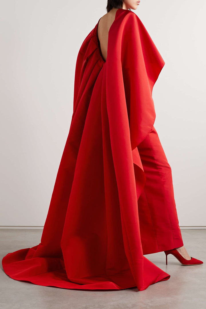 maxi cape dress with sculpted layers – RUBY