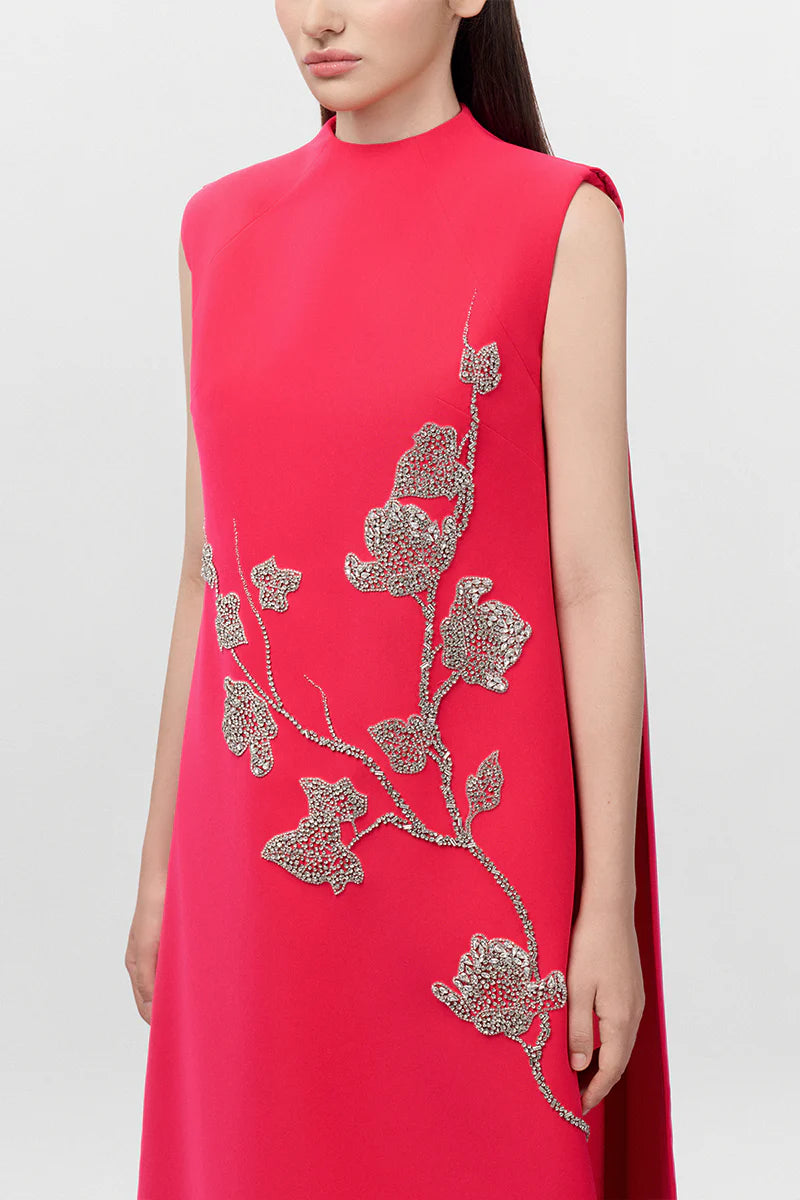 sleeveless A-line gown with crystal floral embellishment – ARIA