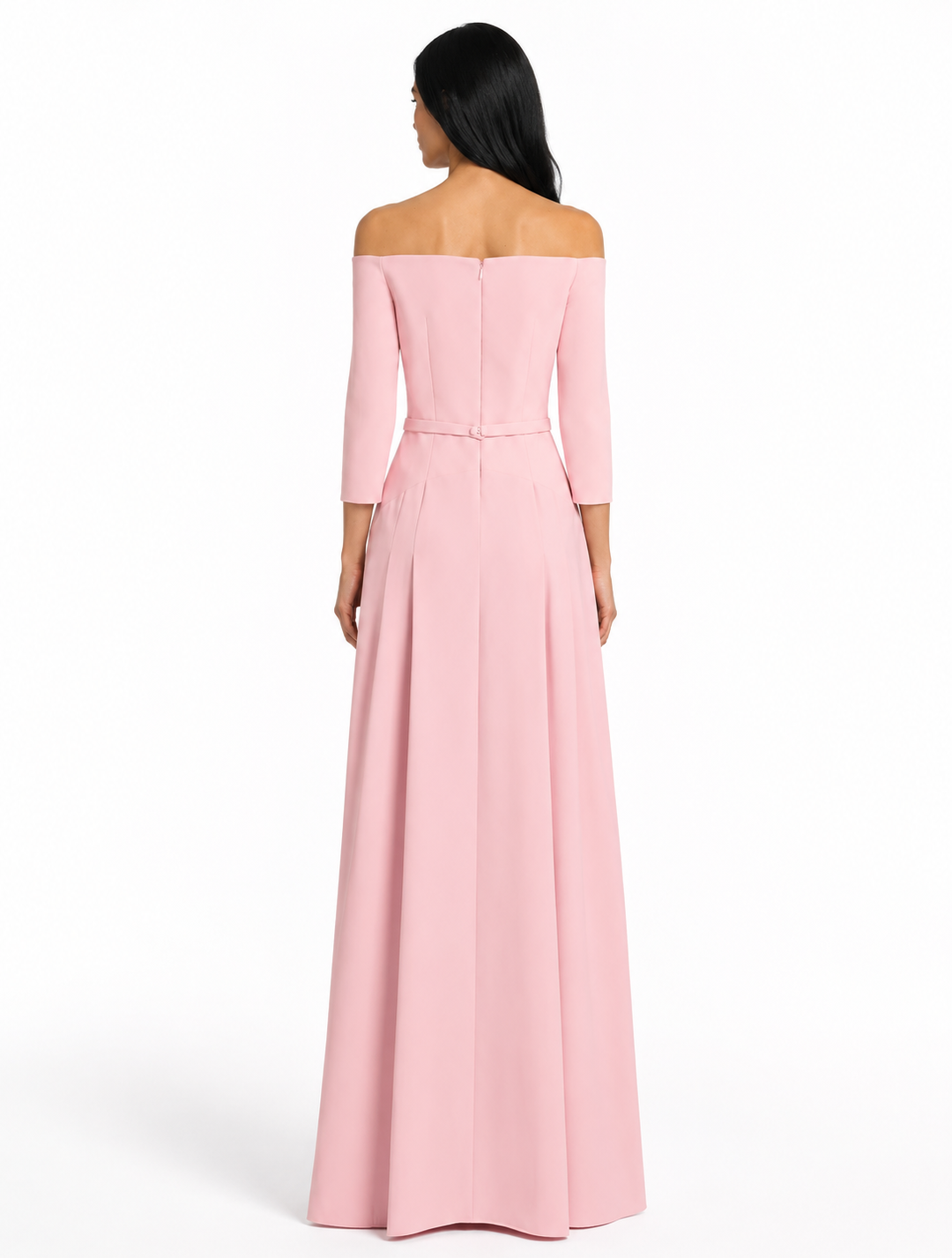 Blush Off-Shoulder A-Line Evening Gown - Grace