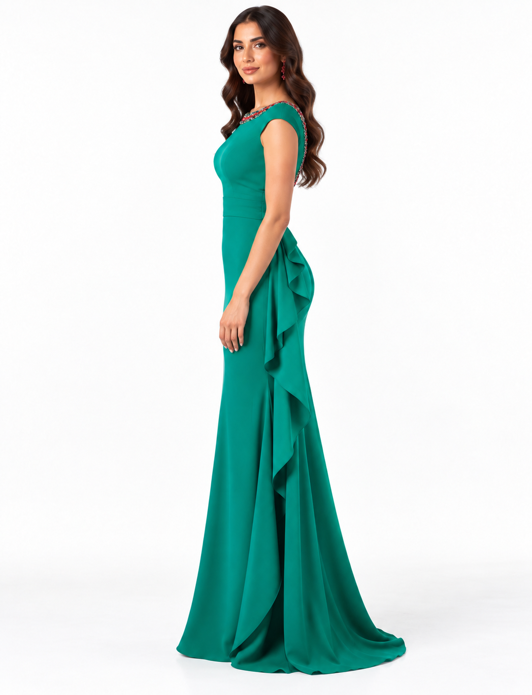 Embellished Boat Neck Draped - Allure